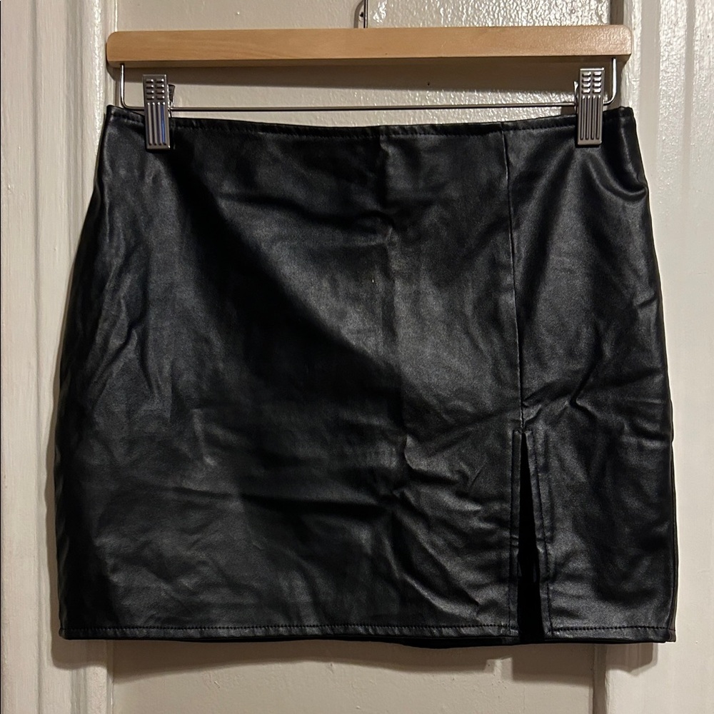 Fashion Nova Sleek Black Mini Skirt